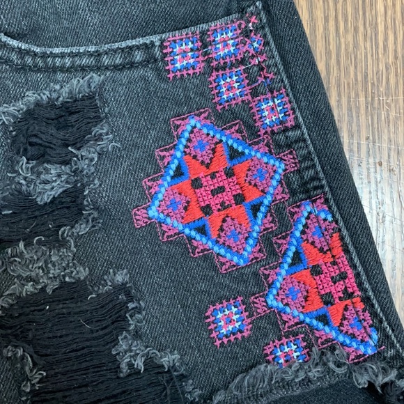 Black Hollister Jeans with Embroidery - Picture 3 of 4